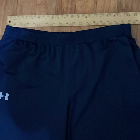 Men’s Under Armor Size XXL Sweatpants Track Pants with Leg Zippers Navy Blue - Picture 4 of 11